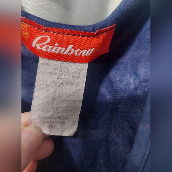 Rainbow blue tie-dye peplum bodysuit 3x - Picture 2 of 6